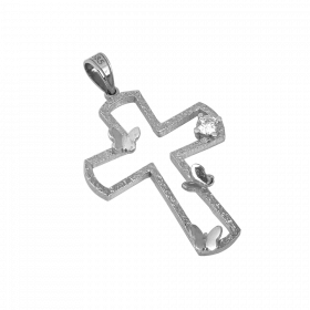 Σταυρός δίχρωμος με πεταλούδες 