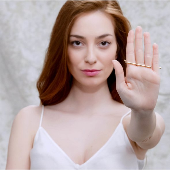 Δαχτυλίδι σκάλα - ΚΙΤΡΙΝΟ, K14, ΓΥΑΛΙΣΤΕΡΟ, 50