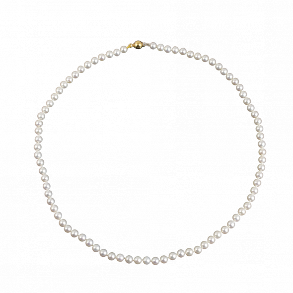 Κολιέ με μαργαριτάρια - ΚΙΤΡΙΝΟ ΛΕΥΚΟ, K14, ΓΥΑΛΙΣΤΕΡΟ, ΜΑΡΓΑΡΙΤΑΡΙ, 44cm