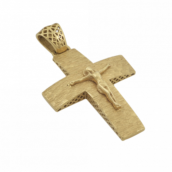 Σταυρός με Εσταυρωμένο - ΚΙΤΡΙΝΟ, K14, ΜΑΤ