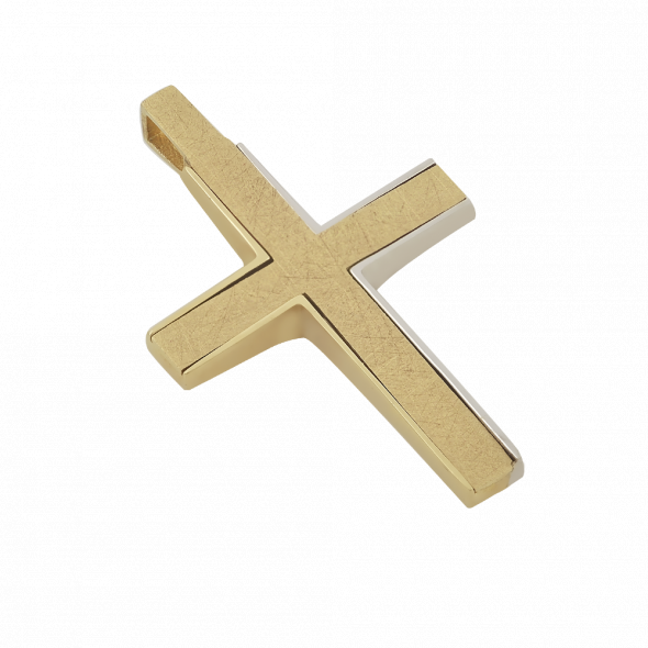 Σταυρός δίχρωμος - ΚΙΤΡΙΝΟ ΛΕΥΚΟ, K14 - 1