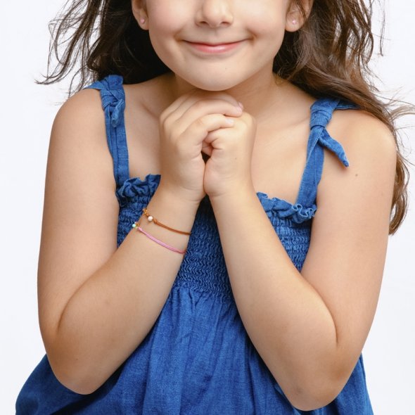 Βραχιόλι μακραμέ με κορώνα  - ΚΙΤΡΙΝΟ, K14, ΓΥΑΛΙΣΤΕΡΟ, ΤΙΡΚΟΥΑΖ, ΤΙΡΚΟΥΑΖ - 1