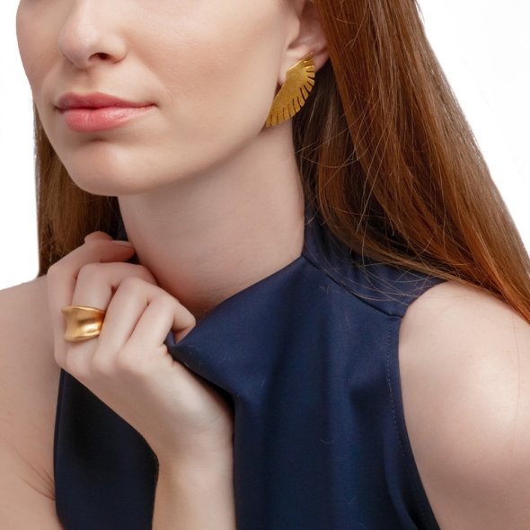 Δαχτυλίδι φαρδύ - ΡΟΖ, K18, ΜΑΤ, 55 - 2