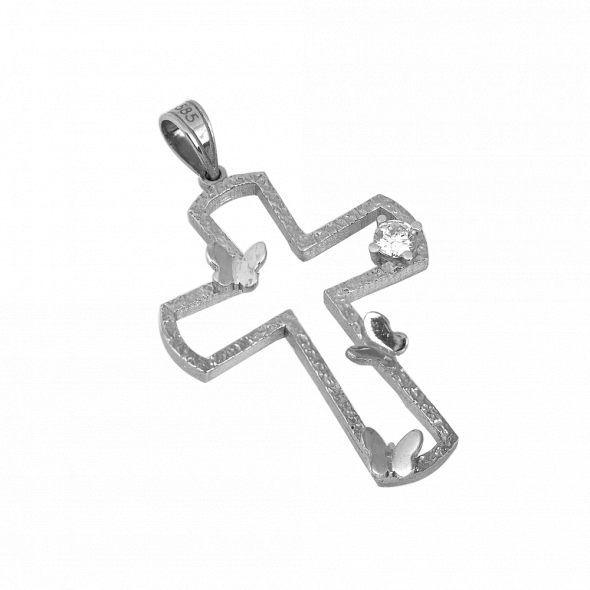 Σταυρός δίχρωμος με πεταλούδες 