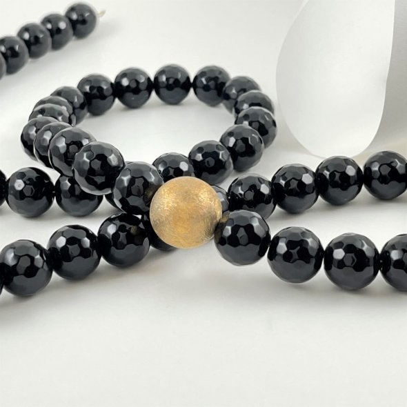 Κολιέ με μαύρο όνυχα - ΚΙΤΡΙΝΟ, ΑΣΗΜΙ, ΜΑΤ-ΓΥΑΛΙΣΤΕΡΟ, ΟΝΥΧΑΣ, BLACK