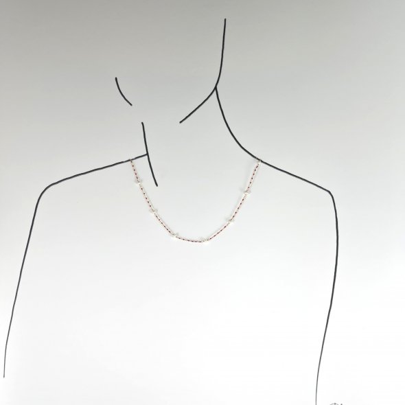 Κολιέ κόκκινο με μαργαριτάρια - ΚΙΤΡΙΝΟ, ΑΣΗΜΙ, ΓΥΑΛΙΣΤΕΡΟ, ΣΜΑΛΤΟ, RED, ΜΑΡΓΑΡΙΤΑΡΙ - 2