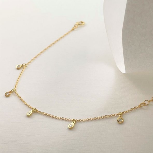 Βραχιόλι με διαμάντια  - ΚΙΤΡΙΝΟ, ΧΡΥΣΟΣ K14, ΓΥΑΛΙΣΤΕΡΟ, ΔΙΑΜΑΝΤΙ, 0,10