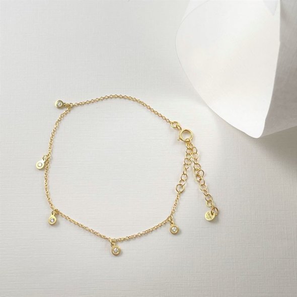 Βραχιόλι με διαμάντια  - ΚΙΤΡΙΝΟ, ΧΡΥΣΟΣ K14, ΓΥΑΛΙΣΤΕΡΟ, ΔΙΑΜΑΝΤΙ, 0,10 - 1