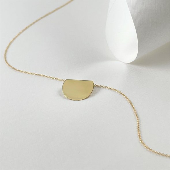 Κολιέ μισός κύκλος  - ΚΙΤΡΙΝΟ, ΧΡΥΣΟΣ K14, ΓΥΑΛΙΣΤΕΡΟ