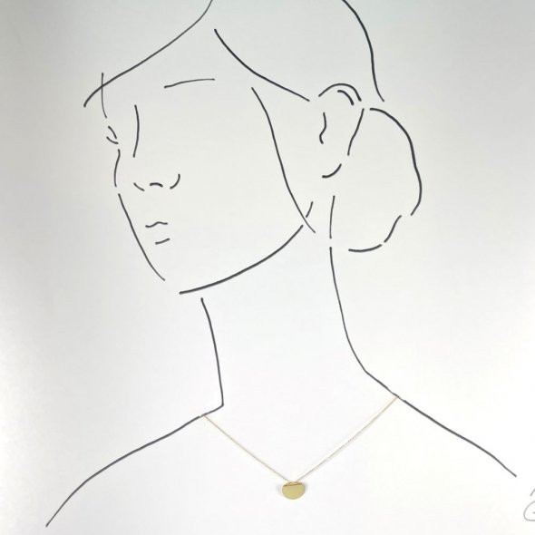 Κολιέ μισός κύκλος  - ΚΙΤΡΙΝΟ, ΧΡΥΣΟΣ K14, ΓΥΑΛΙΣΤΕΡΟ - 2