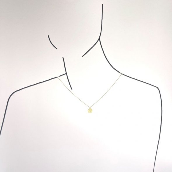 Κολιέ στρόγγυλο δέντρο ζωής - ΚΙΤΡΙΝΟ, ΧΡΥΣΟΣ K14, ΓΥΑΛΙΣΤΕΡΟ - 3