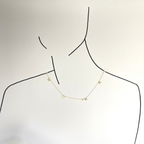 Κολιέ "Νονά" με διαμάντι - ΚΙΤΡΙΝΟ, ΧΡΥΣΟΣ K14, ΓΥΑΛΙΣΤΕΡΟ, ΔΙΑΜΑΝΤΙ, 0,006 - 2