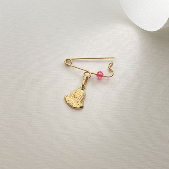 Παραμάνα φυλακτό με παναγία για κορίτσι - ΚΙΤΡΙΝΟ, ΧΡΥΣΟΣ K9, ΓΥΑΛΙΣΤΕΡΟ - 1