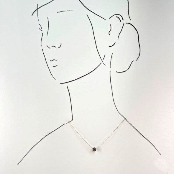 Κολιέ ζώδιο - Αχάτης - Σκορπιός - ΚΙΤΡΙΝΟ, ΧΡΥΣΟΣ K9, ΓΥΑΛΙΣΤΕΡΟ, GREY-BLUE, 40cm - 3