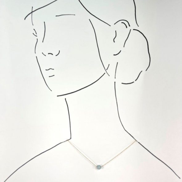 Κολιέ ζώδιο - Aqua Marine - Ιχθύς - ΚΙΤΡΙΝΟ, ΧΡΥΣΟΣ K9, ΓΥΑΛΙΣΤΕΡΟ, ΑΚΟΥΑ ΜΑΡΙΝ, WHITE, 40cm - 3