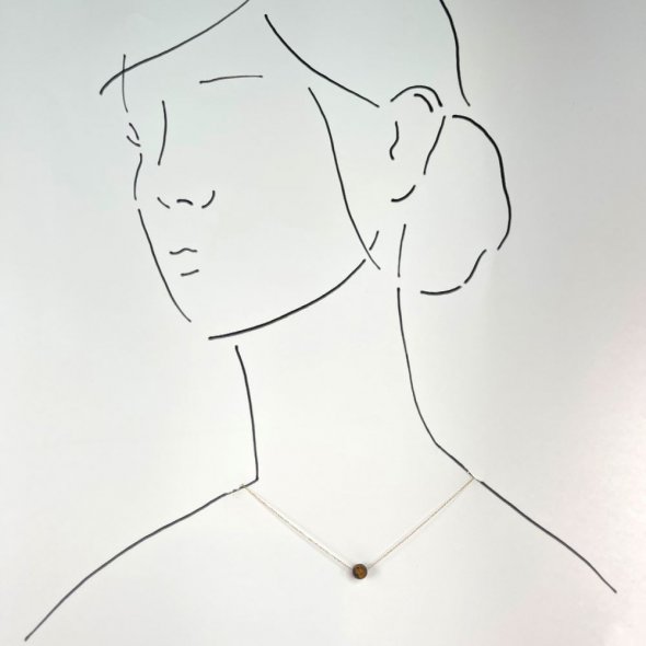 Κολιέ ζώδιο - Μάτι τίγρης - Λέων - ΚΙΤΡΙΝΟ, ΧΡΥΣΟΣ K9, ΓΥΑΛΙΣΤΕΡΟ, ΜΑΤΙ ΤΗΣ ΤΙΓΡΗΣ, BROWN-GOLD, 40cm - 3