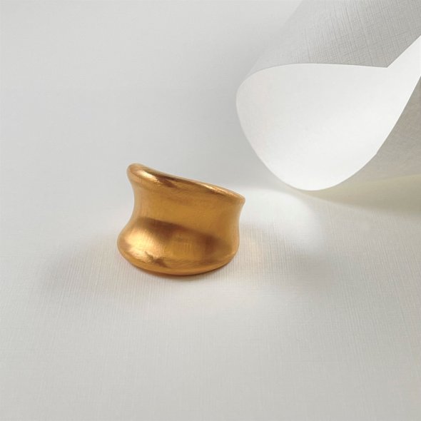 Δαχτυλίδι φαρδύ - ΡΟΖ, ΧΡΥΣΟΣ K18, ΜΑΤ, 55 - 1