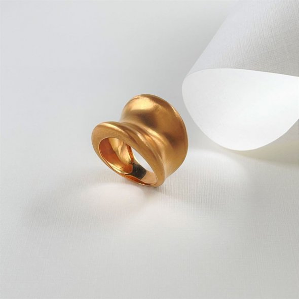 Δαχτυλίδι φαρδύ - ΡΟΖ, ΧΡΥΣΟΣ K18, ΜΑΤ, 55