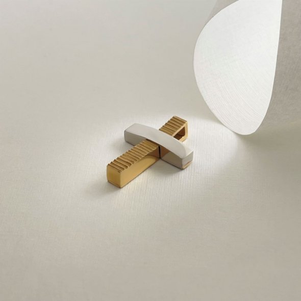 Σταυρός δίχρωμος  - ΚΙΤΡΙΝΟ-ΛΕΥΚΟ, ΧΡΥΣΟΣ K14 - 2