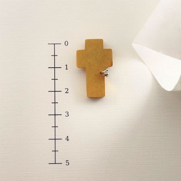 Σταυρός δίχρωμος με ζιργκόν - ΚΙΤΡΙΝΟ-ΛΕΥΚΟ, ΧΡΥΣΟΣ K14, ΜΑΤ, ΖΙΡΓΚΟΝ, WHITE - 3