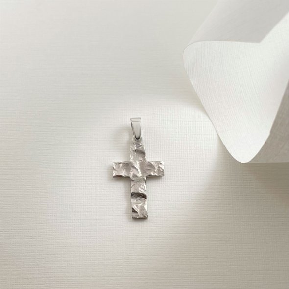 Σταυρός χρυσός - ΛΕΥΚΟ, ΧΡΥΣΟΣ K14, ΜΑΤ - 1