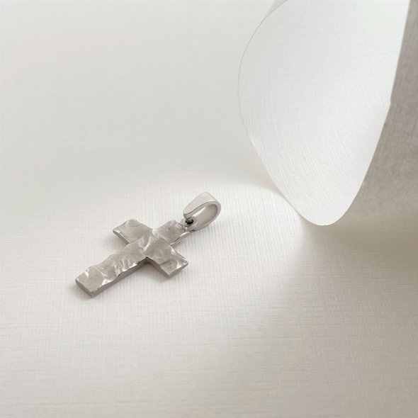 Σταυρός χρυσός - ΛΕΥΚΟ, ΧΡΥΣΟΣ K14, ΜΑΤ - 2