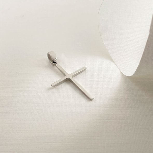 Σταυρός χρυσός γυαλιστερός - ΛΕΥΚΟ, ΧΡΥΣΟΣ K14, ΓΥΑΛΙΣΤΕΡΟ