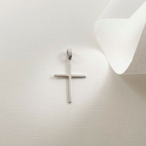 Σταυρός χρυσός γυαλιστερός - ΛΕΥΚΟ, ΧΡΥΣΟΣ K14, ΓΥΑΛΙΣΤΕΡΟ - 1