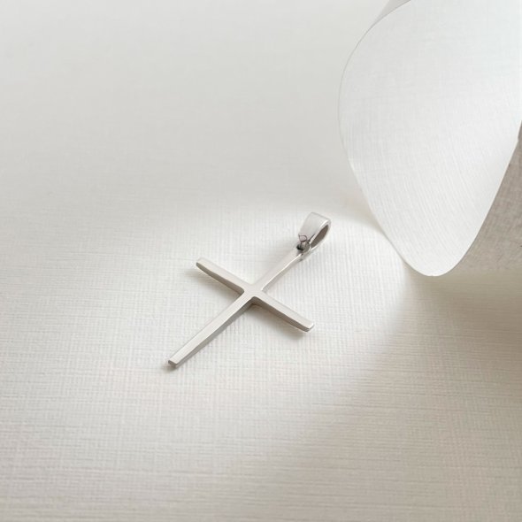 Σταυρός χρυσός γυαλιστερός - ΛΕΥΚΟ, ΧΡΥΣΟΣ K14, ΓΥΑΛΙΣΤΕΡΟ - 2