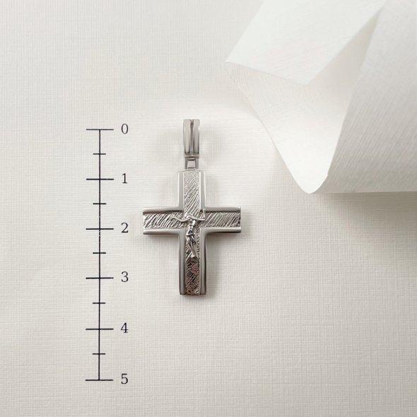 Σταυρός λευκόχρυσος με εσταυρωμένο - ΛΕΥΚΟ, ΧΡΥΣΟΣ K14, ΓΥΑΛΙΣΤΕΡΟ - 2