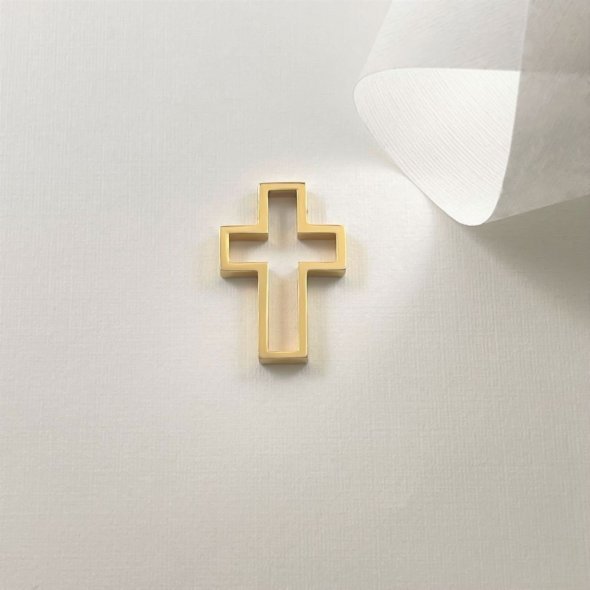 Σταυρός χρυσός - ΚΙΤΡΙΝΟ, ΧΡΥΣΟΣ K14, ΓΥΑΛΙΣΤΕΡΟ - 1