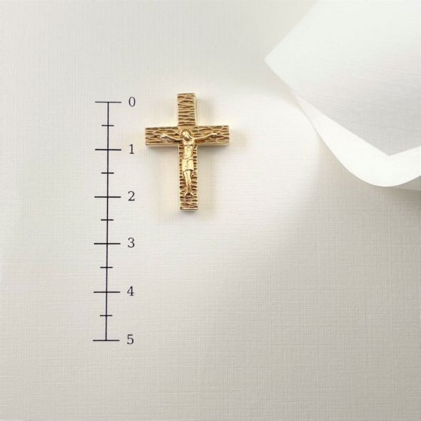 Σταυρός με Εσταυρωμένο - ΚΙΤΡΙΝΟ, ΧΡΥΣΟΣ K14, ΓΥΑΛΙΣΤΕΡΟ - 4