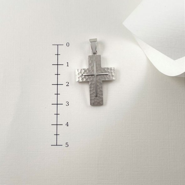 Σταυρός δίχρωμος  - ΛΕΥΚΟ, ΧΡΥΣΟΣ K14, ΜΑΤ, ΖΙΡΓΚΟΝ, WHITE - 3