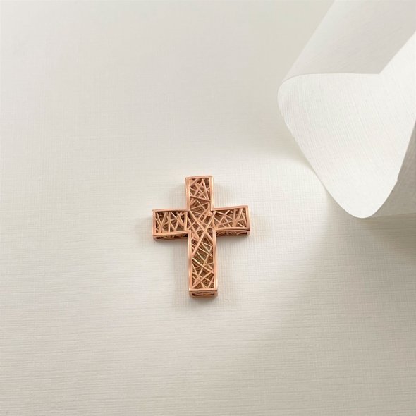 Σταυρός πλεκτός - ΡΟΖ, ΧΡΥΣΟΣ K9 - 1