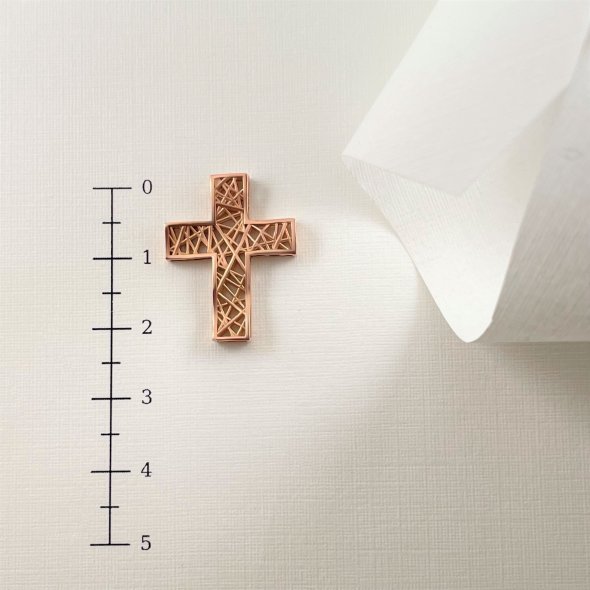 Σταυρός πλεκτός - ΡΟΖ, ΧΡΥΣΟΣ K9 - 3