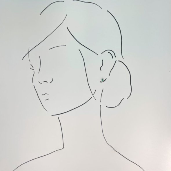 Σκουλαρίκια δάκρυ πράσινο - ΛΕΥΚΟ, ΑΣΗΜΙ, ΖΙΡΓΚΟΝ, GREEN  - 1