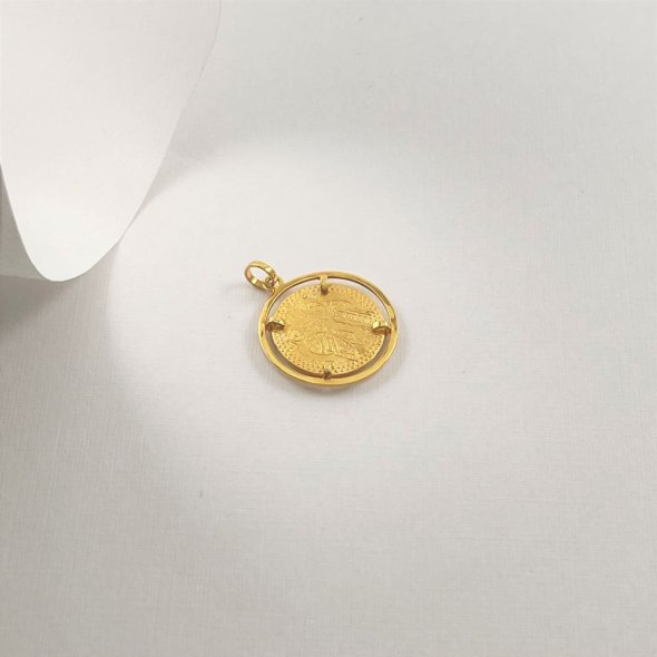 Μενταγιόν Κωνσταντινάτο  - ΚΙΤΡΙΝΟ, ΧΡΥΣΟΣ K14, ΜΑΤ-ΓΥΑΛΙΣΤΕΡΟ - 1