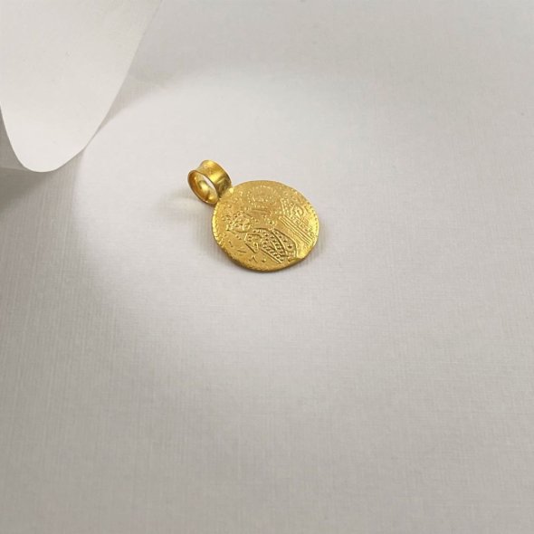 Mενταγιόν Κωνσταντινάτο - ΚΙΤΡΙΝΟ, ΧΡΥΣΟΣ K14, ΜΑΤ - 1