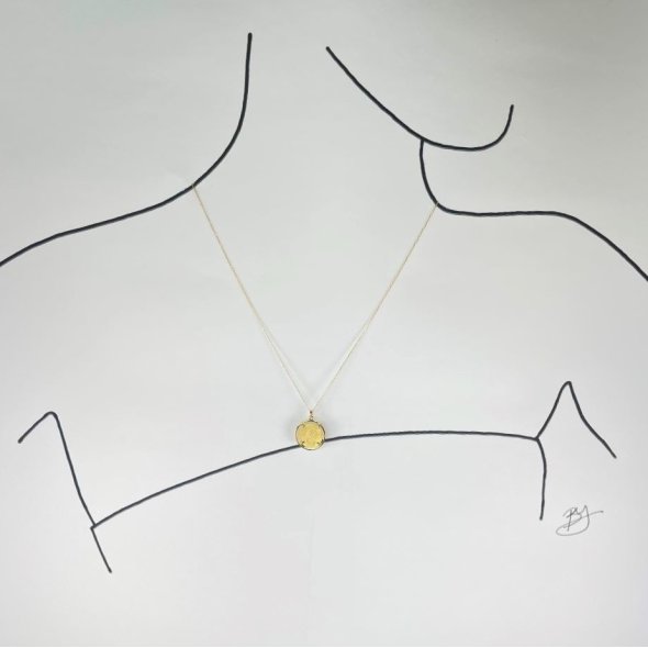 Μενταγιόν Κωνσταντινάτο  - ΚΙΤΡΙΝΟ, ΧΡΥΣΟΣ K14, ΜΑΤ-ΓΥΑΛΙΣΤΕΡΟ - 2