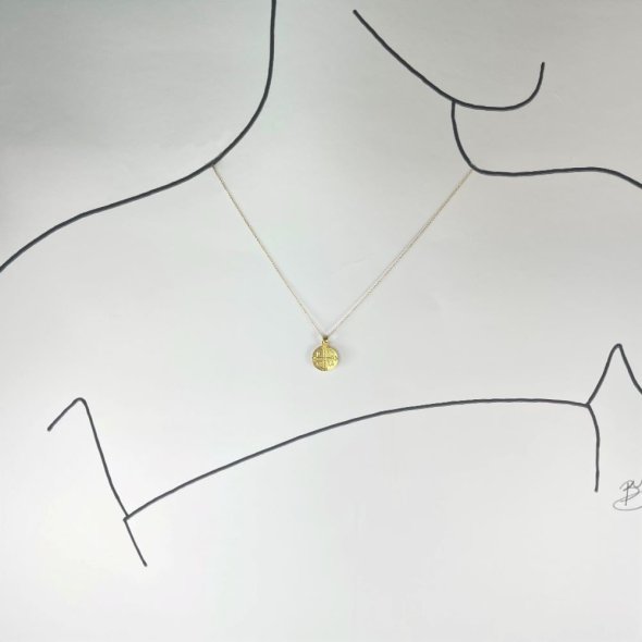 Mενταγιόν Κωνσταντινάτο - ΚΙΤΡΙΝΟ, ΧΡΥΣΟΣ K14, ΜΑΤ - 2