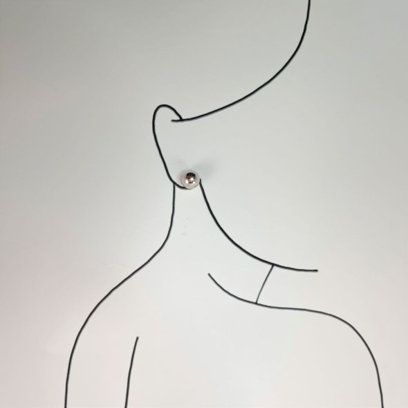 Σκουλαρίκια ασημένιες σφαίρες - ΛΕΥΚΟ, ΑΣΗΜΙ - 2