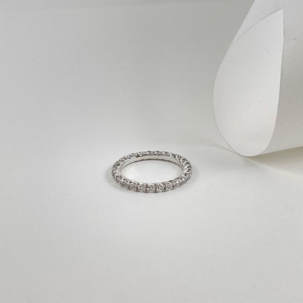 Δαχτυλίδι βερά με ζιργκόν - ΛΕΥΚΟ, ΧΡΥΣΟΣ K9, ΖΙΡΓΚΟΝ, WHITE, 51 - 1