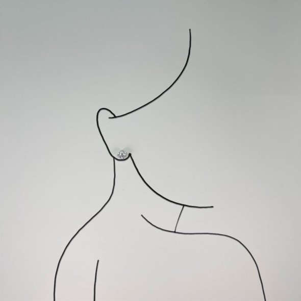 Σκουλαρίκια με λαμπερά ζιργκον - ΛΕΥΚΟ, ΧΡΥΣΟΣ K14, ΖΙΡΓΚΟΝ, WHITE - 2