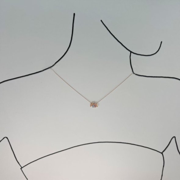 Κολιέ με οικογένεια σε σχήμα σταγόνας - ΡΟΖ, ΧΡΥΣΟΣ K9, ΓΥΑΛΙΣΤΕΡΟ, ΖΙΡΓΚΟΝ, BLUE, ΖΙΡΓΚΟΝ, RUBY, 40cm - 2