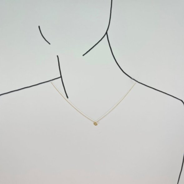Κολιέ αλυσίδα με μικρό σταυρό και διαμάντι - ΚΙΤΡΙΝΟ, ΧΡΥΣΟΣ K14, ΔΙΑΜΑΝΤΙ, WHITE, 0,02, 42cm - 2
