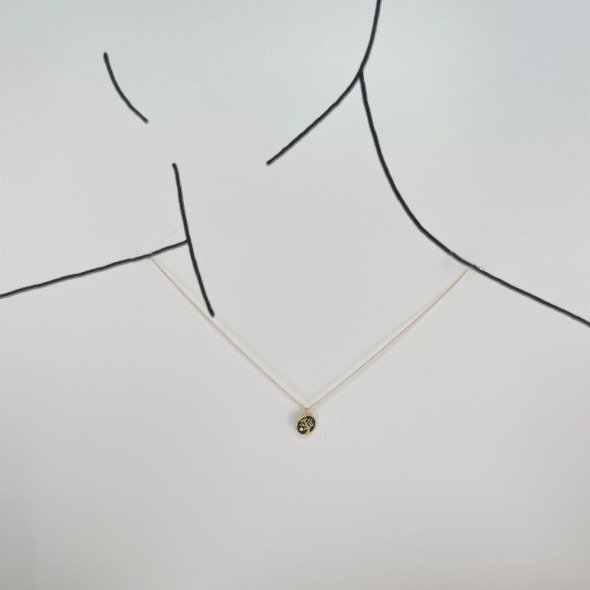 Κολιέ αλυσίδα με το δέντρο της ζωής και διαμλαντι - ΚΙΤΡΙΝΟ, ΧΡΥΣΟΣ K14, ΔΙΑΜΑΝΤΙ, WHITE, 0,001, 44cm - 2