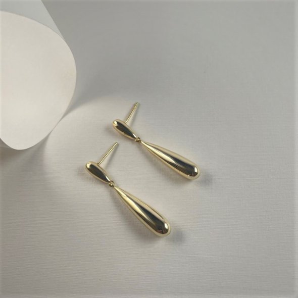 Σκουλαρίκια κρεμαστές, λαμπερές σταγόνες - ΚΙΤΡΙΝΟ, ΑΣΗΜΙ, ΓΥΑΛΙΣΤΕΡΟ