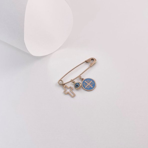 Παραμάνα φυλακτό Κωνσταντινάτο με σταυρό και μάτι - ΚΙΤΡΙΝΟ, ΧΡΥΣΟΣ K9, ΓΥΑΛΙΣΤΕΡΟ, ΣΜΑΛΤΟ, LIGHT BLUE, ΜΟΥΡΑΝΟ, LIGHT BLUE