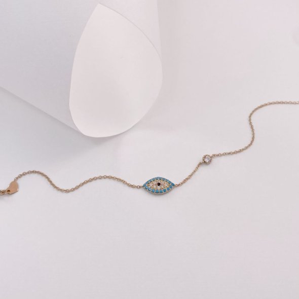 Βραχιόλι μάτι με ζιργκόν - ΚΙΤΡΙΝΟ, ΧΡΥΣΟΣ K9, ΓΥΑΛΙΣΤΕΡΟ, ΖΙΡΓΚΟΝ, LIGHT BLUE, ΖΙΡΓΚΟΝ, WHITE