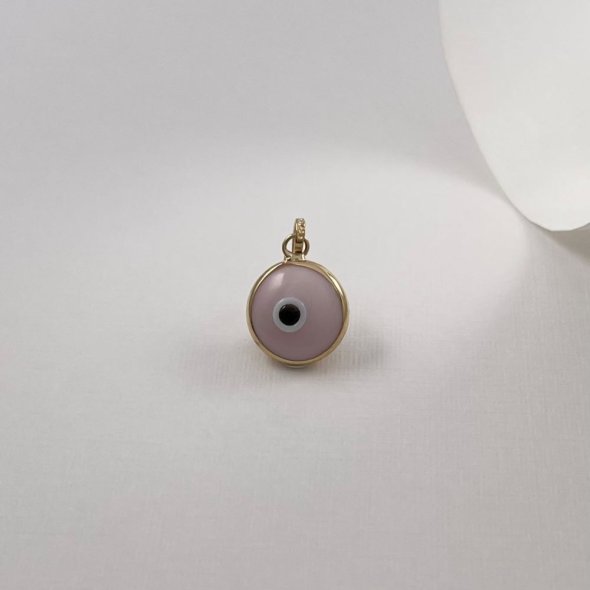 Μενταγιόν φυλακτό μάτι  - ΚΙΤΡΙΝΟ, ΧΡΥΣΟΣ K9, ΓΥΑΛΙΣΤΕΡΟ, ΜΟΥΡΑΝΟ, PINK - 1